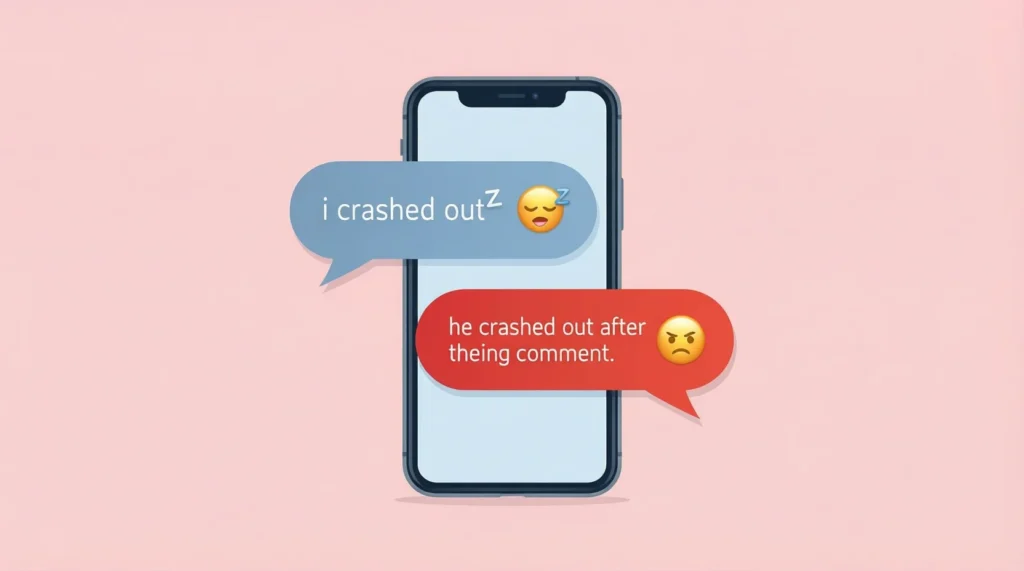 Crash Out Mean in Text