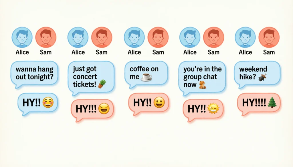 Examples of HY in Conversation