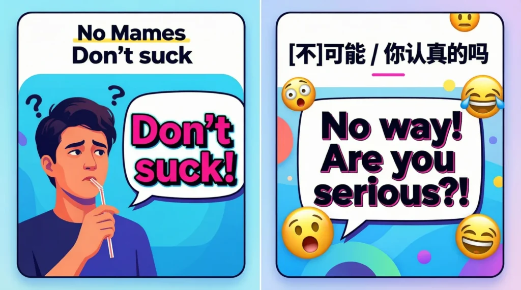 No Mames Mean in Text