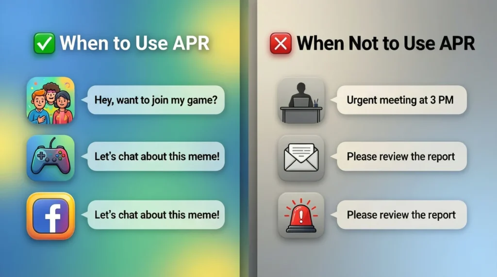 When to Use and When Not to Use APR 