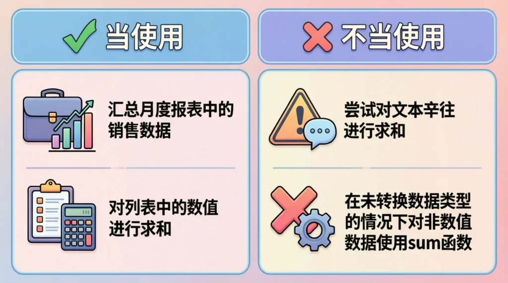 When to Use and When Not to Use Sum