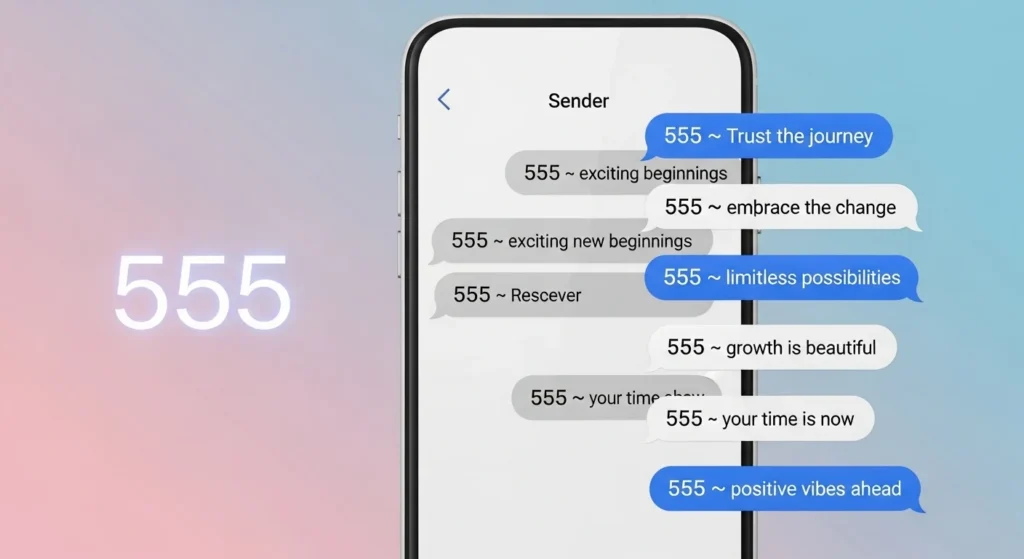 Examples of 555 in Text & Spiritual Chats