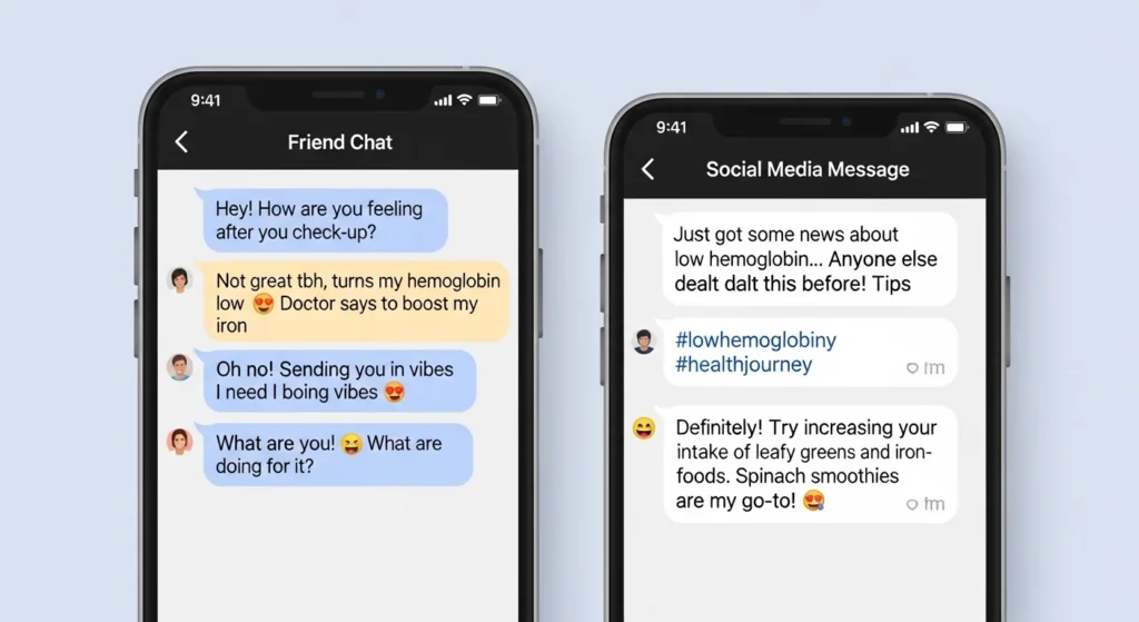 Examples of Low Hemoglobin in Conversation