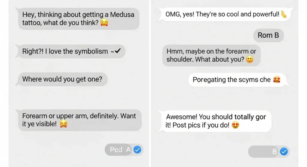 Examples of Medusa Tattoo in Conversation