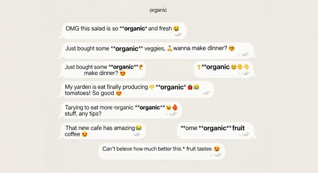 Examples of Organic in Conversation