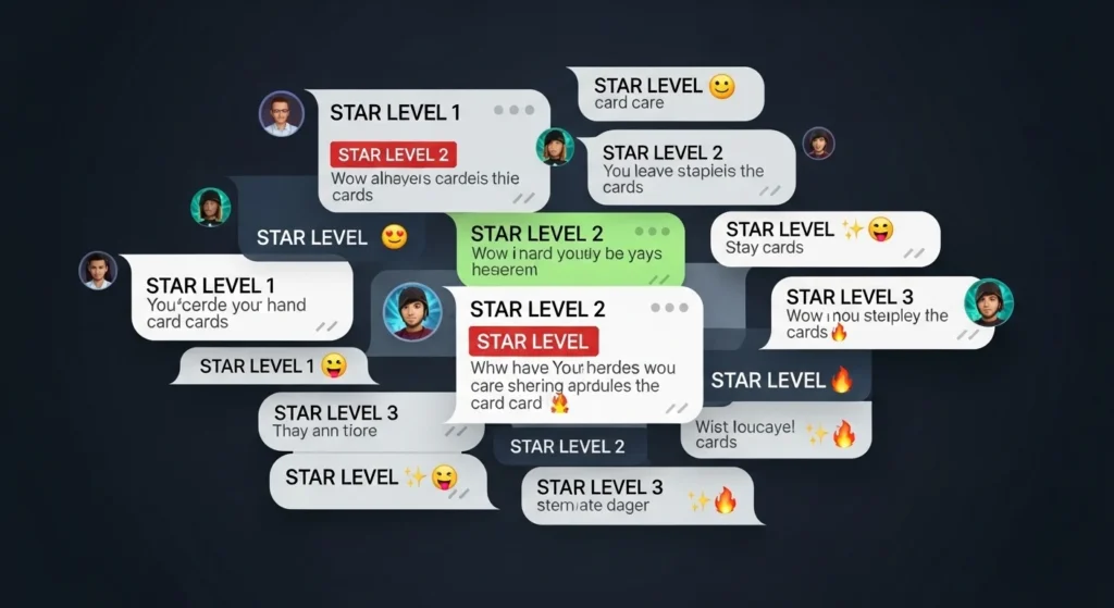 Examples of Star Level in Gameplay Chats