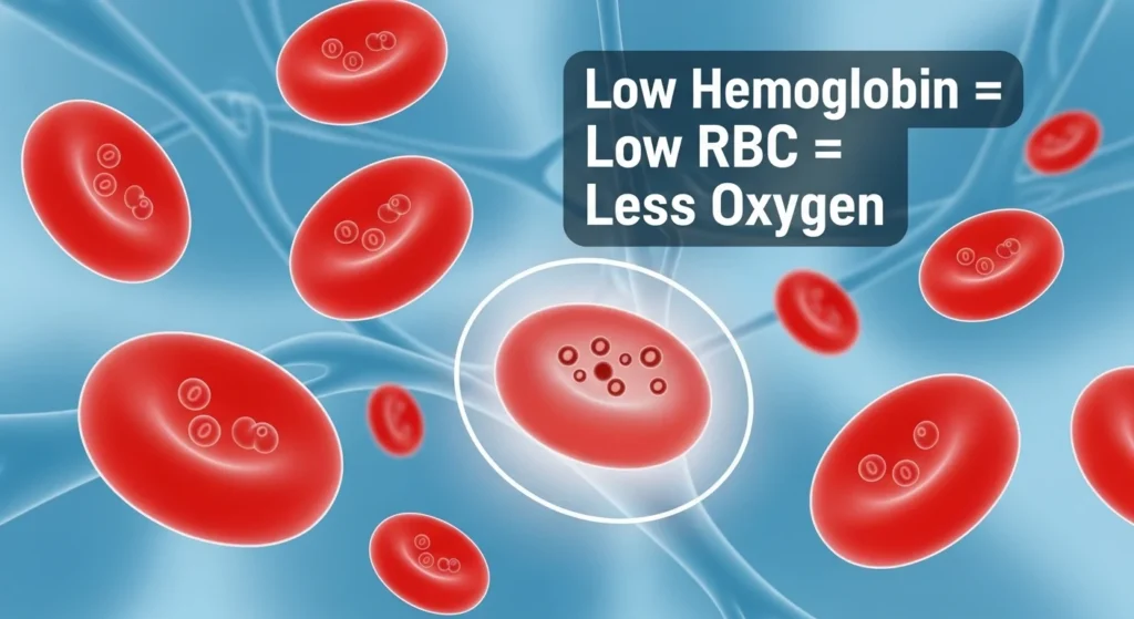 Low Hemoglobin Mean in Text