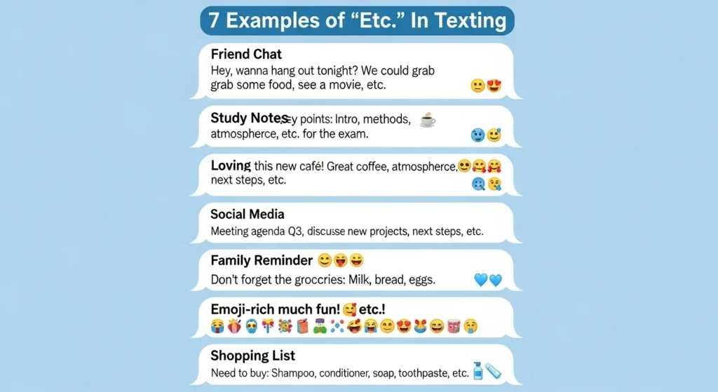 Real Examples of Etc in Conversations