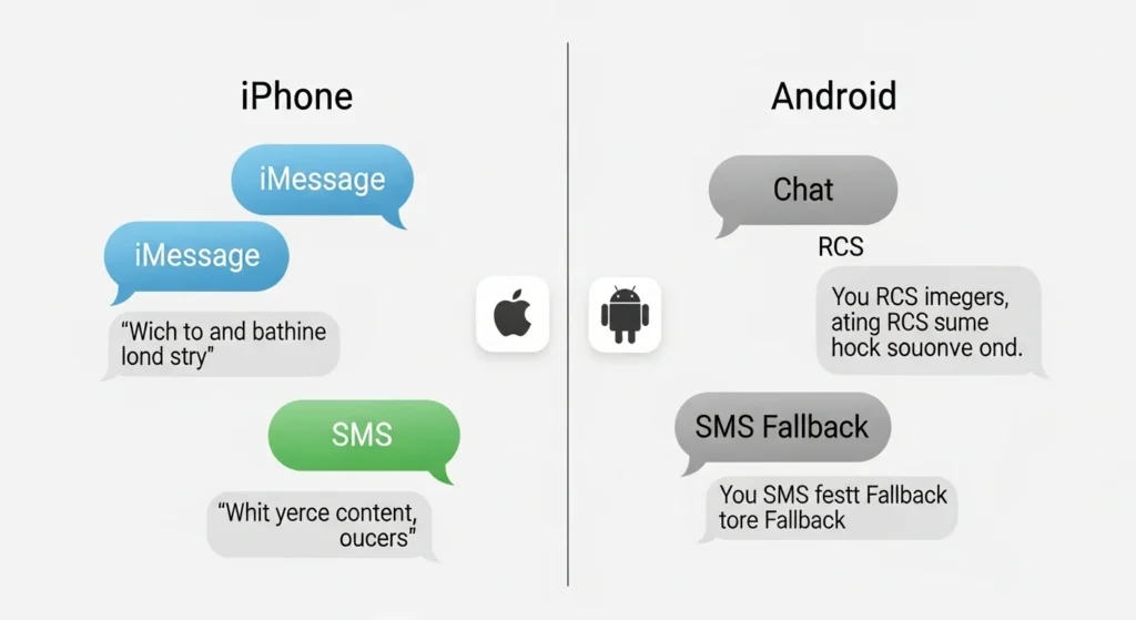 Sent as SMS on iPhone vs Android