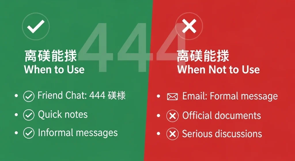 When to Use and When Not to Use 444